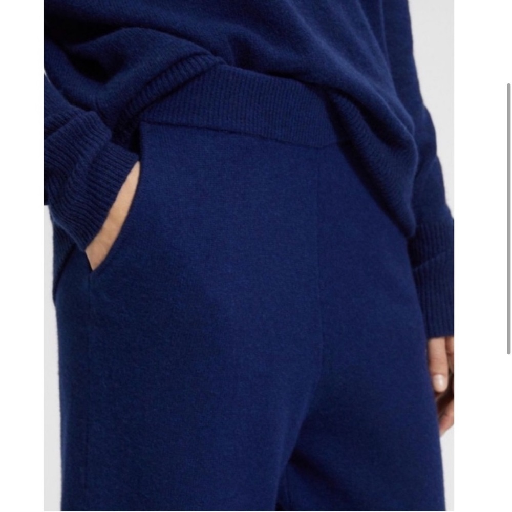 Theory Wool/Cashmere Relaxed Track Pants in Navy- Medium. - Picture 3 of 8